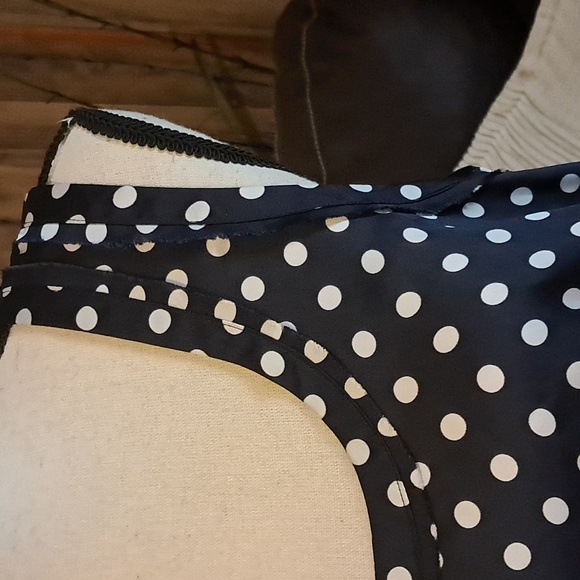 MICHAEL Michael Kors Navy Polka Dot Camisole Top Size L - Picture 3 of 9